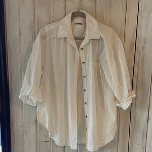 We The Free White Button Up Shirt